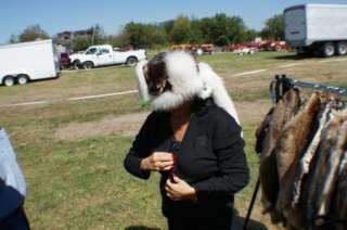 Otter hat w/white fox fur trim Missouri trappers skin  