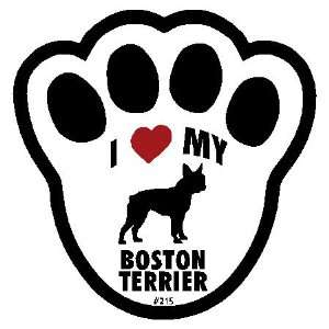    Paw Prints Suction Cup Signs   Boston Terrier
