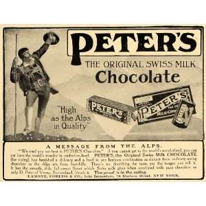   Ad Peters Swiss Milk Chocolate D. Peter Vevey   Original Print Ad