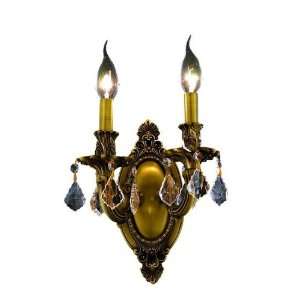 Chateau Design 2 Light 11 French Gold or Antique Brass Wall Sconce 