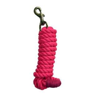   10 ft Cotton Lead Rope Brass Bolt Snap Pink