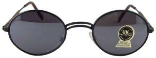 Vintage Retro Oval Mirror Lens Black Sun Glasses 294  