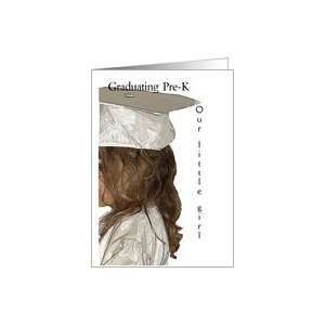  Graduation, Pre K, Girl, Small Girl in Cap and Gown Card 