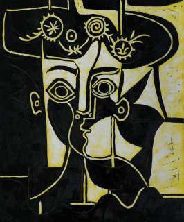   20*24 Reproduction Pablo Picasso Femme au Chapeau Orne 1962  