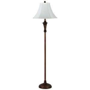  Antique Walnut with Bell Shade Floor Lamp
