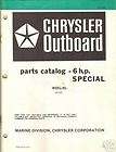 CHRYSLER 6 HP SPECIAL OUTBOARD MTR PARTS MANUAL OB3355