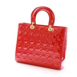   Designer Inspired Vernis Italian Calf Leather Bag Red 