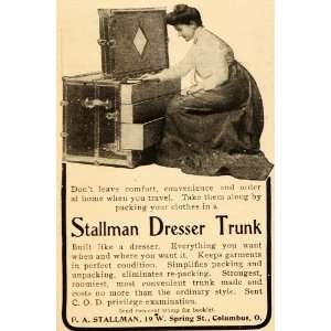  1905 Vintage Ad Stallman Dresser Trunk Wardrobe Antique 