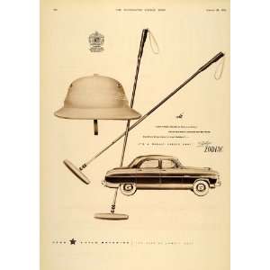  1955 Ad British Ford Zephyr Zodiac Polo Helmet Sticks 