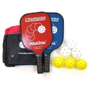  2 Champion Pickleball Paddles with 6 Pickleballs and 