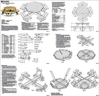 Traditional Octagon Picnic Table Plans / Pattern #ODF05  