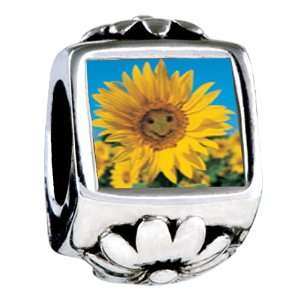  Soufeel Happy Sunflower Photo European Beads Jewelry