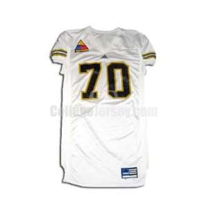  White No. 70 Game Used Army Adidas Football Jersey