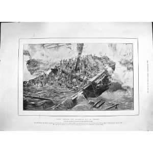  1892 BRUNSWICK LE VENGEUR SHIPS BATTLE WAR BOURGAIN