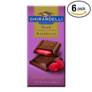 Ghirardelli Chocolate Bar, Dark & Raspberry, 3.5 Ounce Bars (Pack of 6 