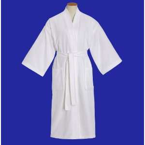    100% Combed Cotton Kimono White Velour Robe   16 Oz. Beauty