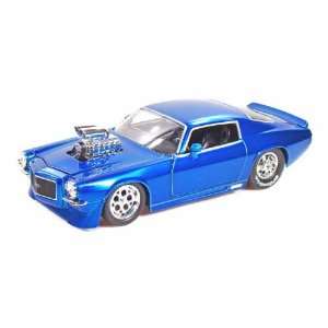  1971 Chevy Camaro Blown Engine 1/24 Metallic Blue Toys 