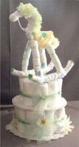 Rocking Horse Baby Shower Gift Diaper Cake Centerpiece  
