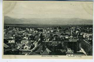 1910 Postcard Birds Eye View of Salinas CA  