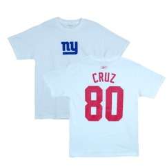 New York Giants Victor Cruz White Name and Number Jersey T Shirt 