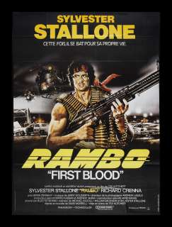 FIRST BLOOD * RAMBO FRENCH ORIGINAL MOVIE POSTER 1982  
