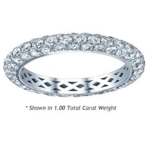  Eternity Band Three Row Micro Pave Round Cut   Includes Appraisal 