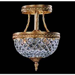 Majestic Collection 2 Light 12 Olde Brass Crystal Semi Flush Ceiling 