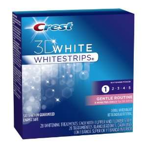 Crest 3D White Gentle Routine Whitening Strips, 28 count Carton