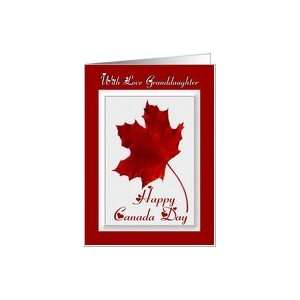 com Happy Canada Day ~ With Love Granddaughter ~ Red Maple Leaf Card 