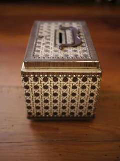   Stamped Tin Metal Donation Tithing Church Alms Coin Bank Box  