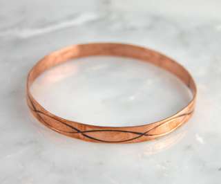 Verna Tahe Imprint Copper Bangle Bracelet Navajo Native American 