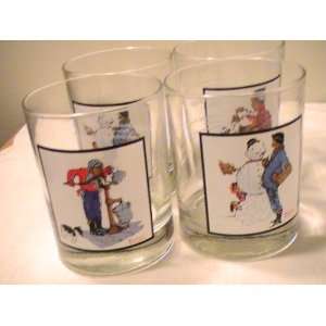 Norman Rockwell Winter Scenes Pepsi/Arbys Collector Series Glasses 