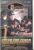 2001 Bowie vs Altoona Minor League Baseball Program  
