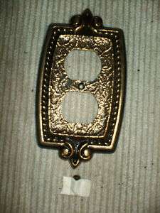 SA Antique Brass Metal Outlet Cover Plate  