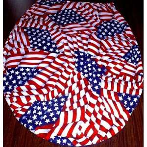  NEW TOILET SEAT LID COVER MADE FROM AMERICANA WAVY FLAG 