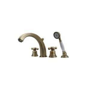   DECK MOUNT TUB FILLER SET WITH SMOOTH LINED ARCING SPOUT 514.463TF AC