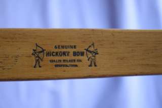   Genuine Hickory Bow Rollin Wilson co. Recurve Hunting Bow  