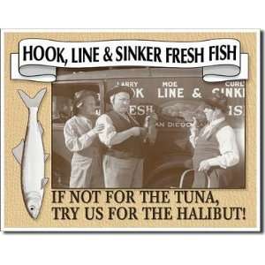  Three Stooges Fresh Fish Retro Vintage Tin Sign