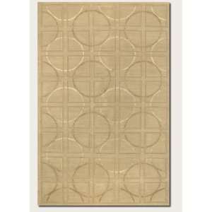  9 x 12 Area Rug Circle and Square Pattern in Beige and 