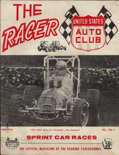   Racer Reading Fairgrounds Magazine Sprint Car Races Vol 1 No 4  