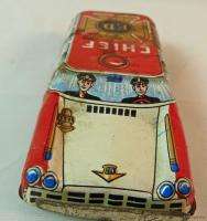   Tin Litho Fire Department Car Station Wagon Vehicle Japan Toy  