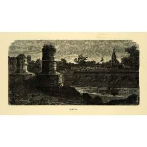  1878 Wood Engraving Baroda Vadodara India Gujarat 