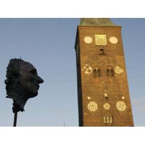  Bust of Han Christain Andersen in Front of Arhus Cathedral 