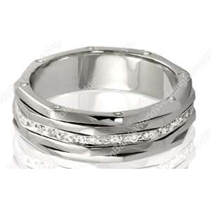 Octagon Shaped Spinning Diamond Wedding Ring 8.00mm 0.85 Ctw.