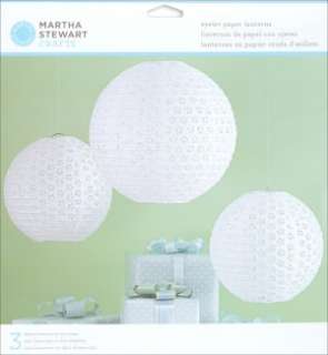   Doily Lace Paper Lanterns Kit   Makes 3 White Eyelet by Martha Stewart