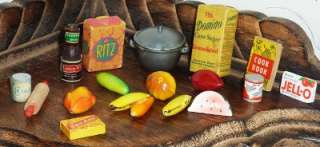 Vintage Dollhouse Food Fruit Cooking Supplies Lidded Pot Rolling 