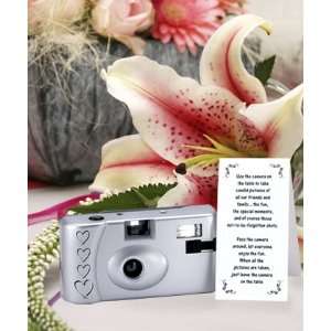  Disposable Wedding Camera   Silver With Silver Heart 
