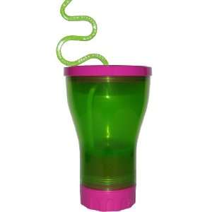   Reusable Straw. Pink Base/Green Cup/Pink Lid & Straw. Kitchen