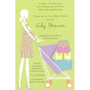 Shower Stroller, Custom Personalized Baby Girl Shower Invitation, by 