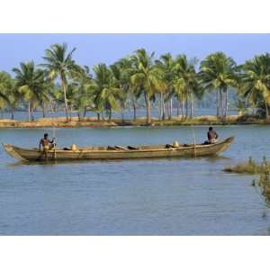 Collecting Sand for Building in the Backwaters, Kerala State, India 